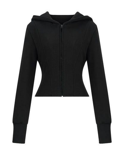 MOHAWK CROP ZIP UP HOODIE