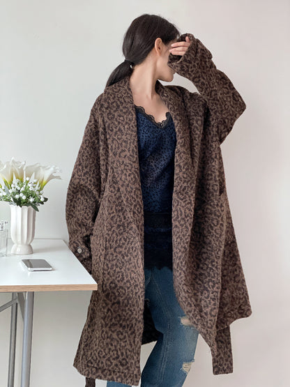 레오파드 로브 코트