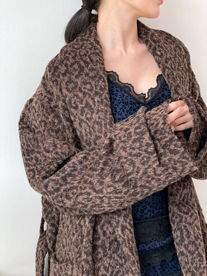 레오파드 로브 코트