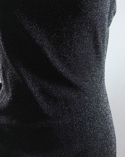 펄 드레이프 드레스 블랙