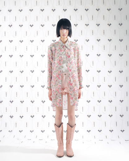 LONG FLOWER SHIRTS 롱 쉬폰 셔츠