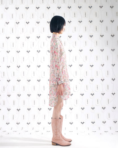 LONG FLOWER SHIRTS 롱 쉬폰 셔츠