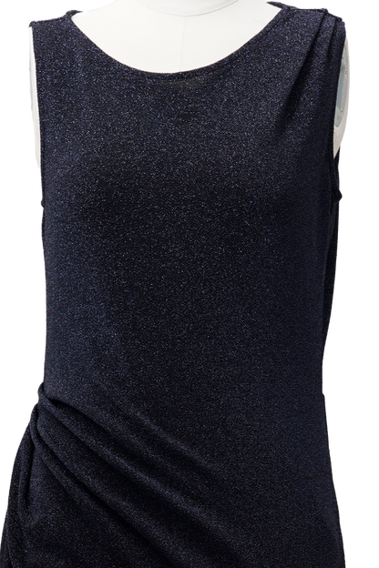 LONG PEARL DRAPE DRESS NAVY 롱 펄 드레이프 드레스 네이비
