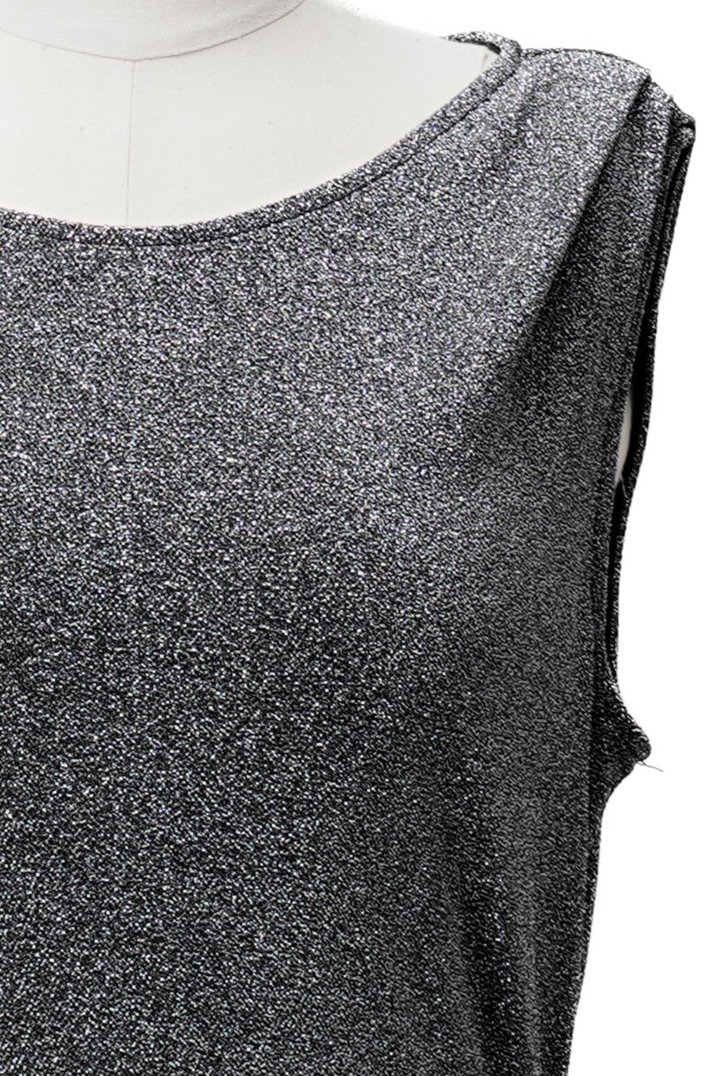 LONG PEARL DRAPE DRESS SILVER 롱 펄 드레이프 드레스 실버