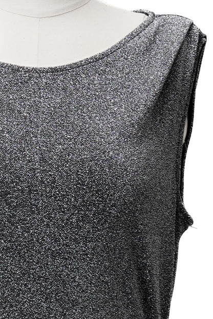 LONG PEARL DRAPE DRESS SILVER 롱 펄 드레이프 드레스 실버