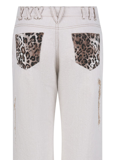 레오파드 부츠컷 팬츠