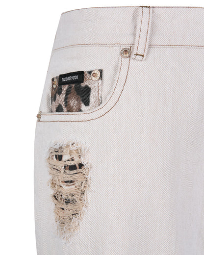 레오파드 부츠컷 팬츠