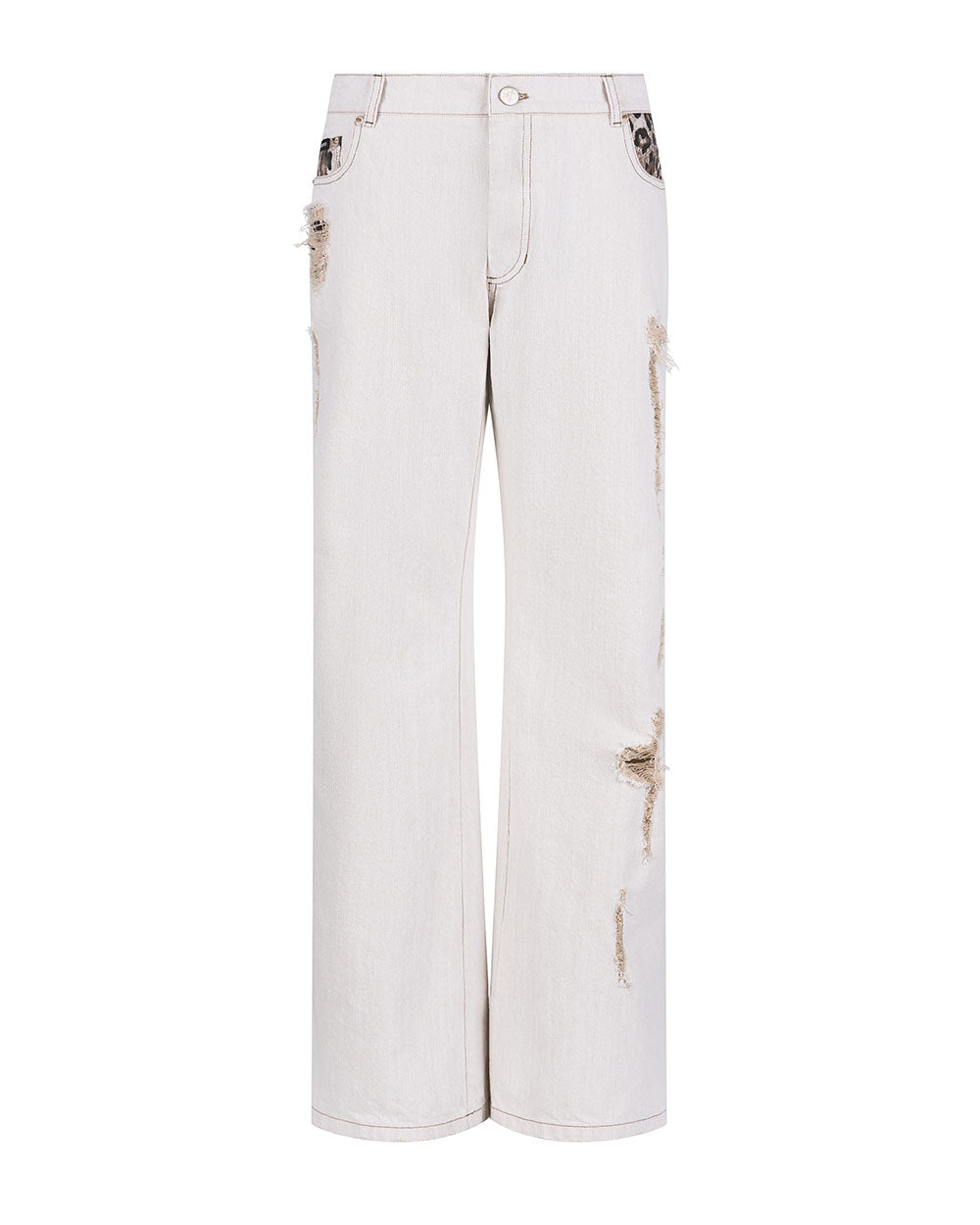 레오파드 부츠컷 팬츠