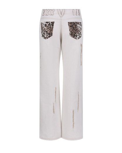 레오파드 부츠컷 팬츠