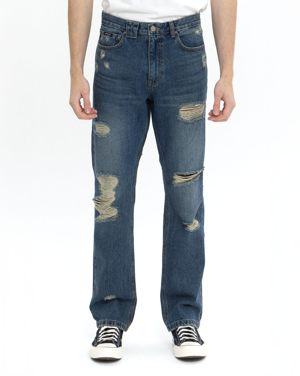 18 데미지 데님 팬츠