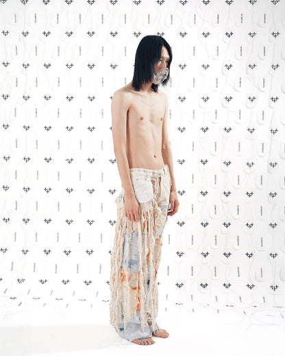 HEART-BEAT DESTROYED WIDE PANTS 심장박동 디스트로이드 와이드 팬츠