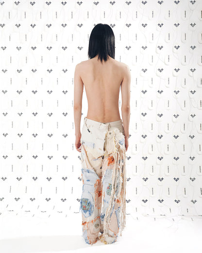 HEART-BEAT DESTROYED WIDE PANTS 심장박동 디스트로이드 와이드 팬츠