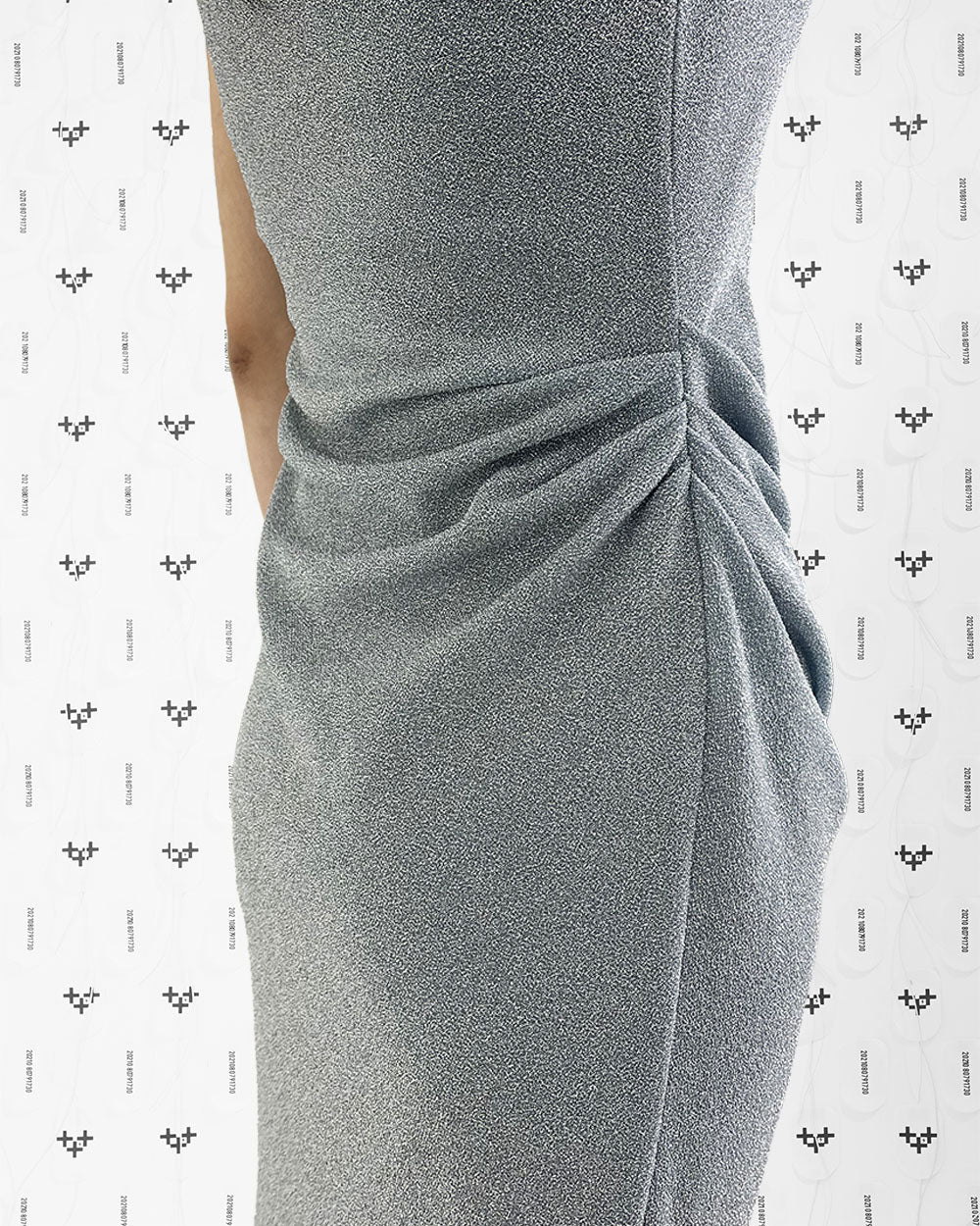 펄 드레이프 드레스 실버