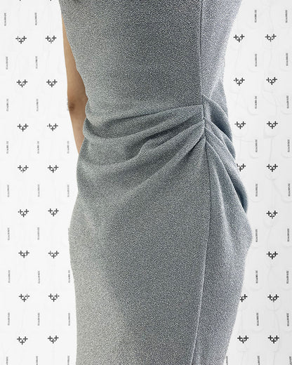 펄 드레이프 드레스 실버