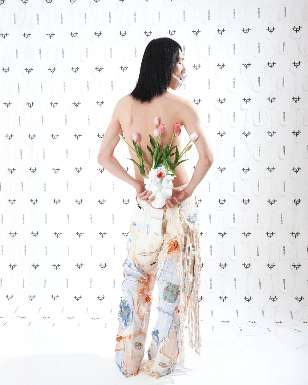 HEART-BEAT DESTROYED WIDE PANTS 심장박동 디스트로이드 와이드 팬츠