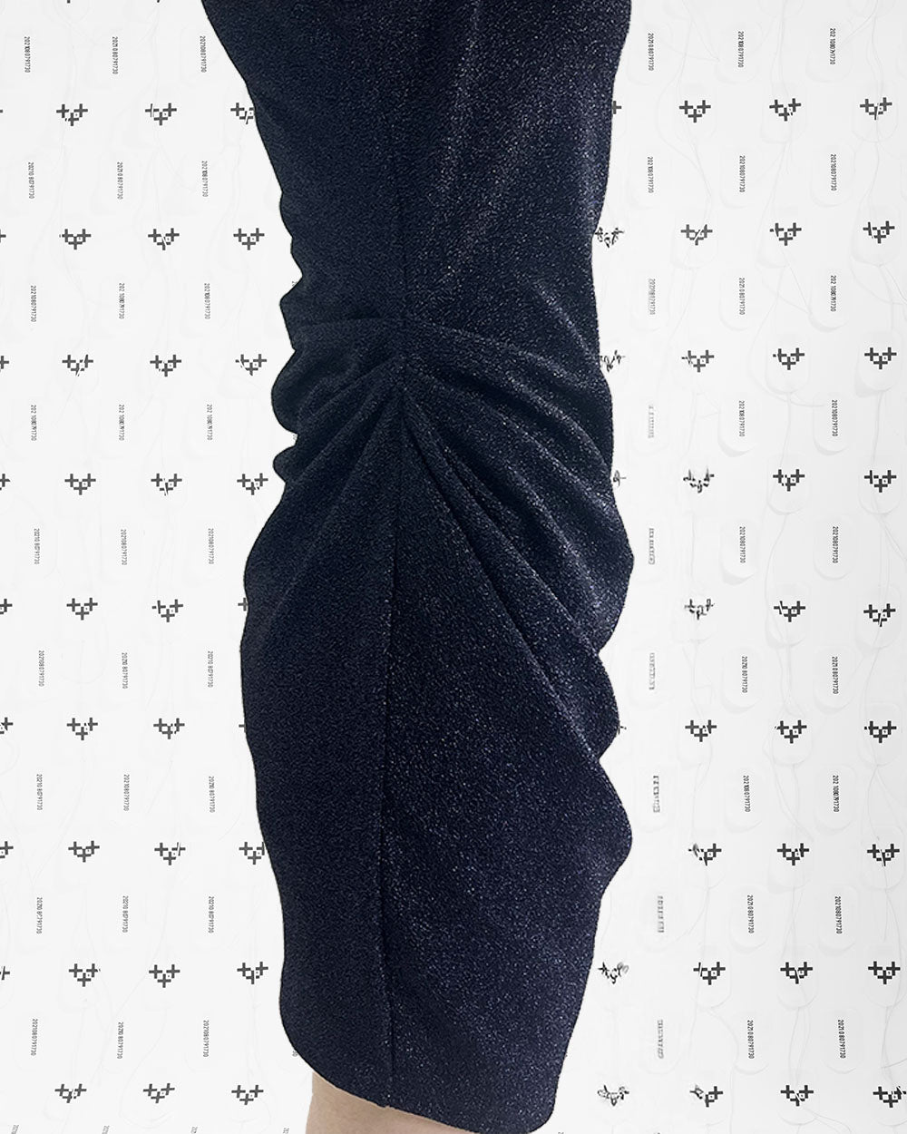 PEARL DRAPE DRESS MINI NAVY