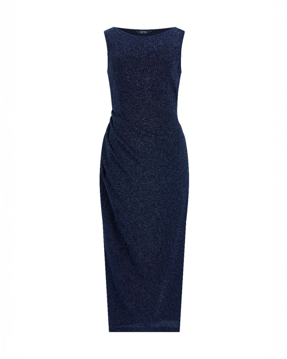 펄 드레이프 드레스 네이비