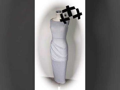 펄 드레이프 드레스 실버