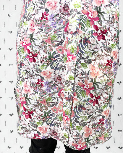 플라워 롱 쉬폰 셔츠