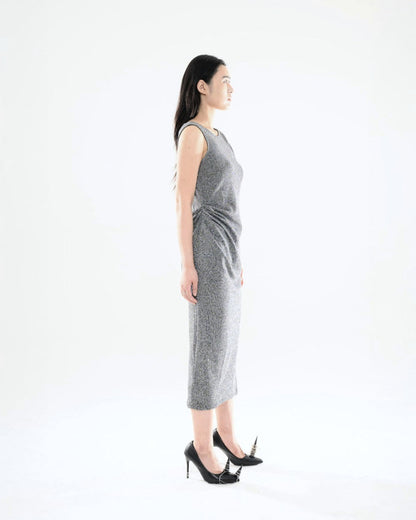 펄 드레이프 드레스 실버