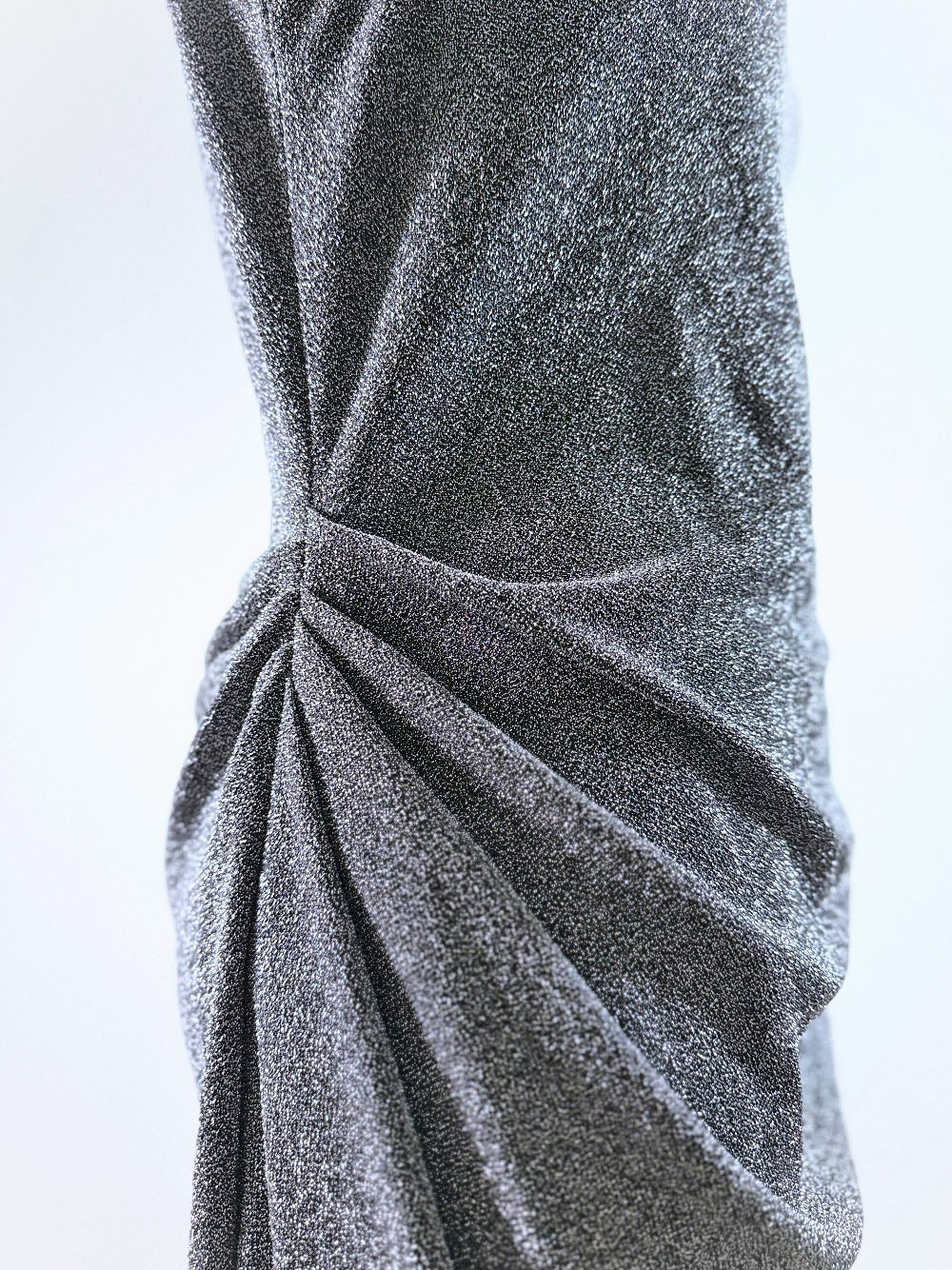 펄 드레이프 드레스 미니 실버