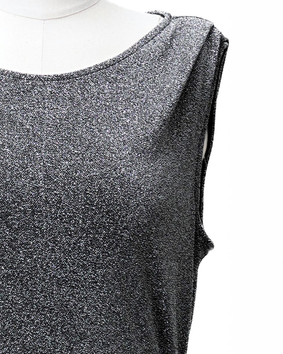 펄 드레이프 드레스 실버