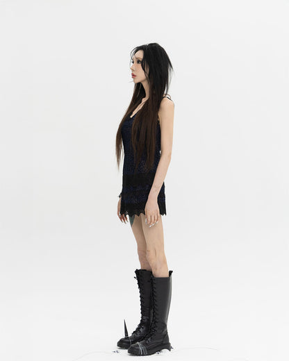 레오파드 슬리브리스 원피스 드레스